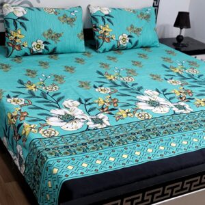 💥 Luxury Redefined – Premium Room Crystal Cotton Bedsheet set💥