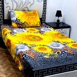 🛏️ 3D Crystal Cotton Single Bed Bedsheet Set